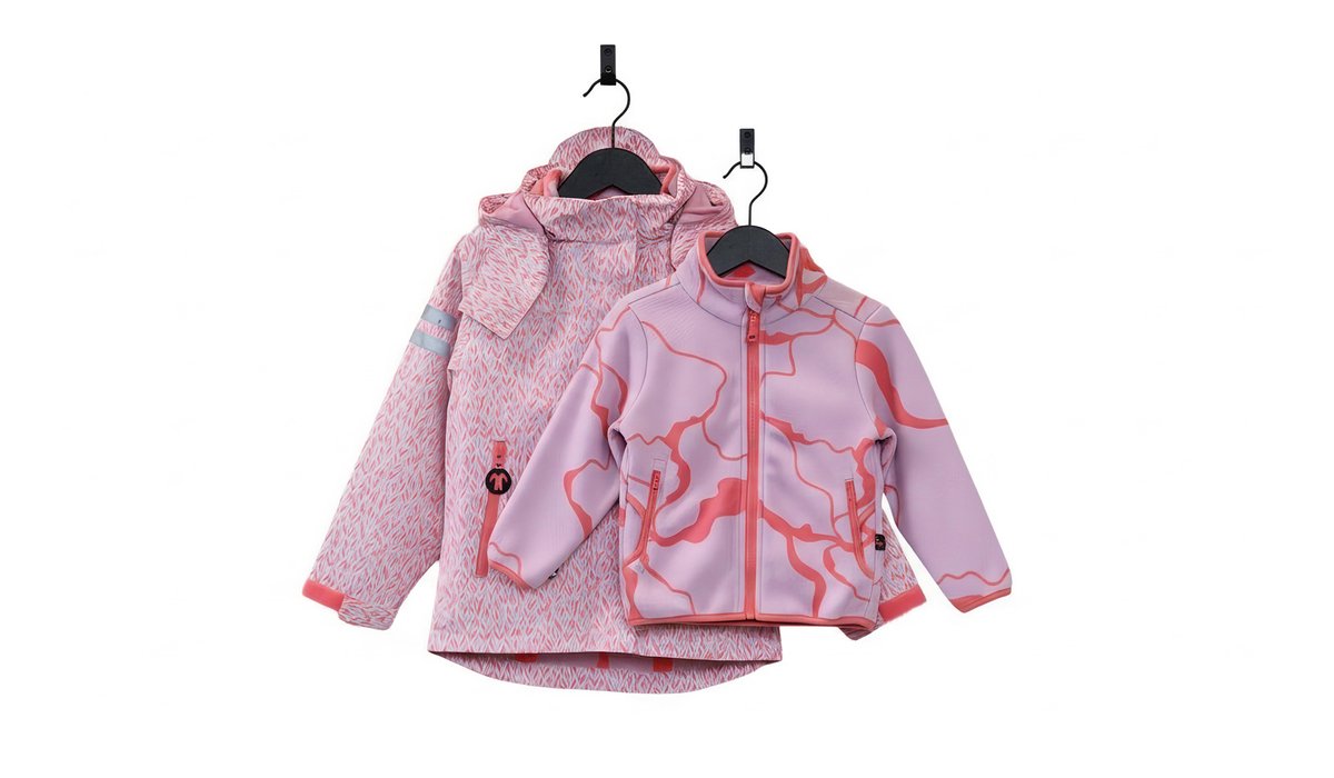 Ducksday Kinder 3 - in - 1 Jas - Winterjas, Zomer - /regenjas & Losse Fleece - Waterdicht & Winddicht - PFAS - vrij - 2 - 14 jaar - Roze - Lila