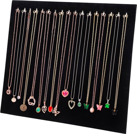 Kettinghouder - Sieraden Organiser - Zwart - Wandmontage - Metaal