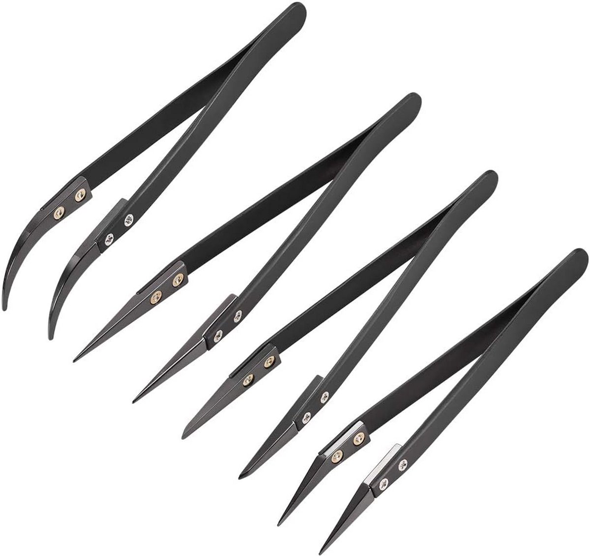 Precisie Keramische Pincet Set (4 stuks) - Hittebestendig & Niet-Geleidend