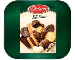 Delacre Tea Time 1kg - Koekjesdoos  - 16 verschillende koekjes - 1000g