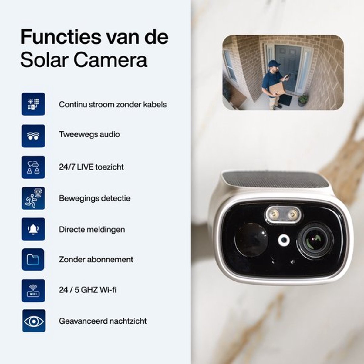 Finex™ Solar Camera Draadloze Beveiligingscamera 2K Ultra HD - afbeelding 2