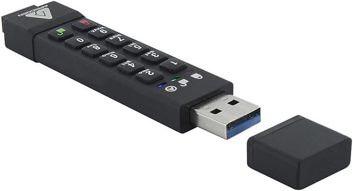 128GB USB 3.1 Encrypted Datastick met Hardwarebeveiliging en PIN