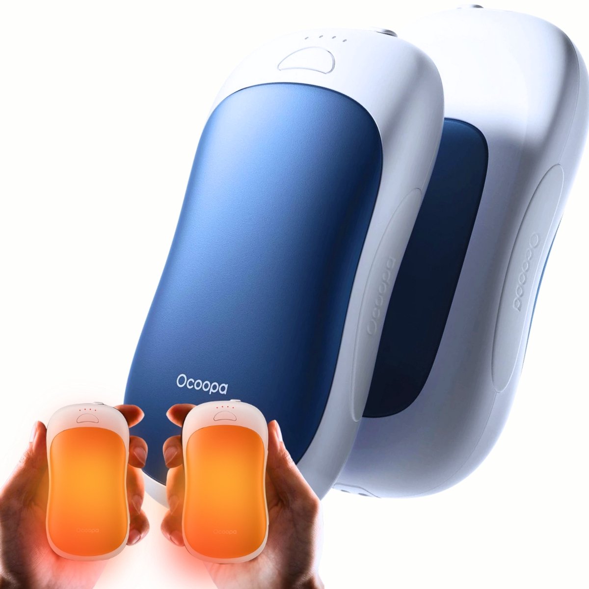 Ocoopa® UT3 Pro Handwarmers Oplaadbaar – 2 Stuks – 4 Warmtestanden – Innovatief - 4 Krachtige Warmtevlakken – Magnetisch Design – Powerbank 2x 5000 mAh – Bij Koude Handen