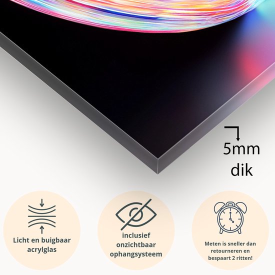 Lichtspoor appel – plexiglas – wandkunst – Glasschilderij – 70x105 cm