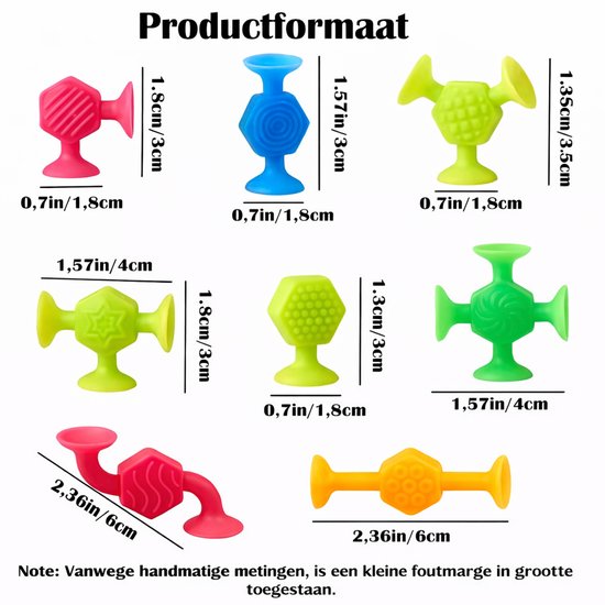 KimDo - Silicone Zuignap Speelgoed 25 stuks - Sensorisch - Vliegtuig - Onderweg - Kleurrijk - Bad Speelgoed - Bouwspeelgoed Peuters en Kleuters van Merkloos — afbeelding 2