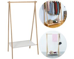 DONZA - Luxe Kledingrek - Kledingrek hout - walk in closet - Coat stand - Moderne kleding standaard - houten kledingrek - Kledingrek - 146*42*76 - Wooden clothing rack - Modern - Luxe - inloopkast 146x42x76
