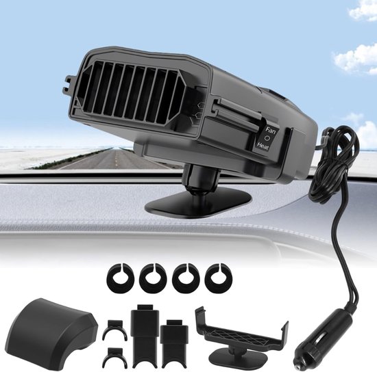 HENGBIRD 2-in-1 Autoventilator – 12V 150W – Verwarming én Koeling – 360° Draaibaar – Ontdooit Voorruit – Ideaal Voor Auto, Vrachtwagen Of SUV