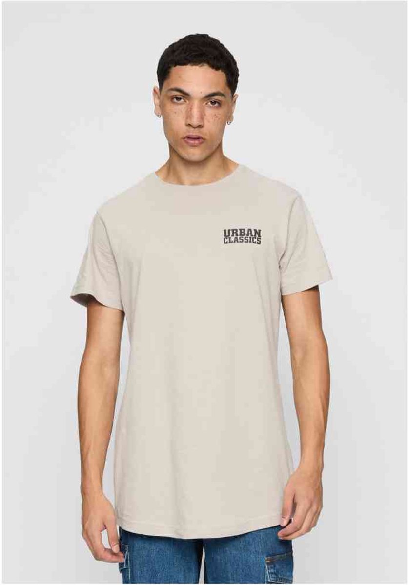 Urban Classics Shaped Long with Urban Classic Print Heren Tshirt L Grijs