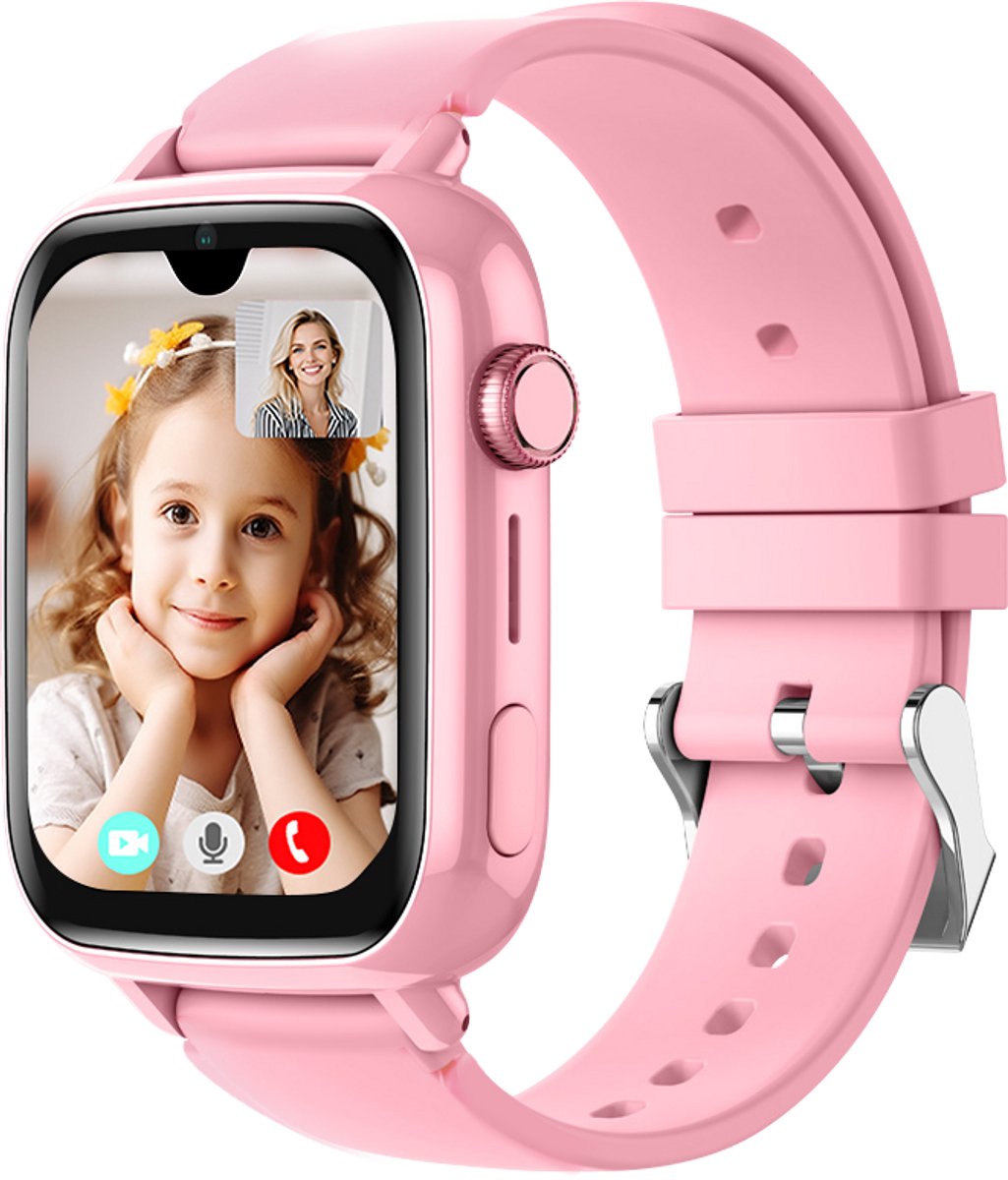 Protectly® GPS Horloge Kind Met Simkaart - 4G - SOS Knop - Smartwatch Kinderen - GPS Tracker Kind - Kinder Smartwatch - Videobellen - HD Camera - Whatsapp en SMS - Elke polsmaat - Incl. Simkaart