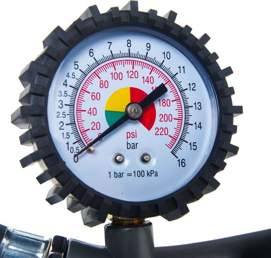 BANDEN OPPOMP PISTOOL GROTE DRUKMETER POMP 12 BAR 1/4 SLANG 35 CM ZWART van Höfftech — afbeelding 2