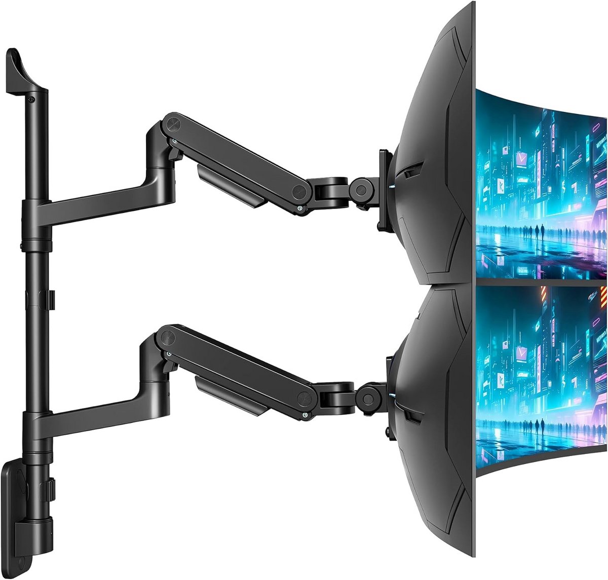 Dubbele Monitor Arm voor 2 Ultra Wide Schermen tot 49 Inch - Volledig Verstelbaar met Gasveer