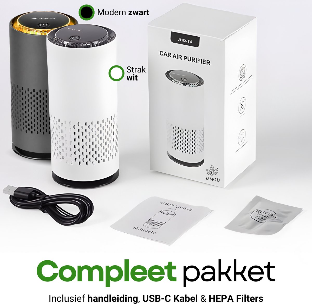 SAMOU™ Luchtreiniger Met geurpads - Luchtreiniger Auto - H13 HEPA-filter - Actieve koolstoffilter - Muisstil - Air purifier - luchtreinigers met HEPA filter - luchtfilter - luchtreiniger — afbeelding 2