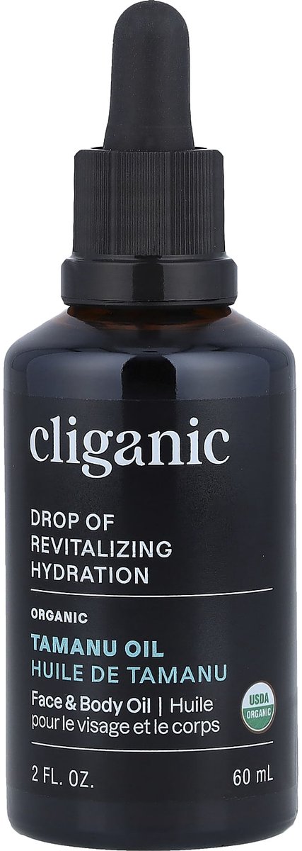 Cliganic Organic Tamanu Oil, 100% Pure 60ml - Voor gezicht, haar en huid