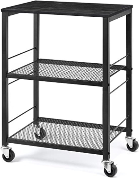 4-laags opbergwagen met uitschuifbare rolwagen Mobiele plank Trolley O