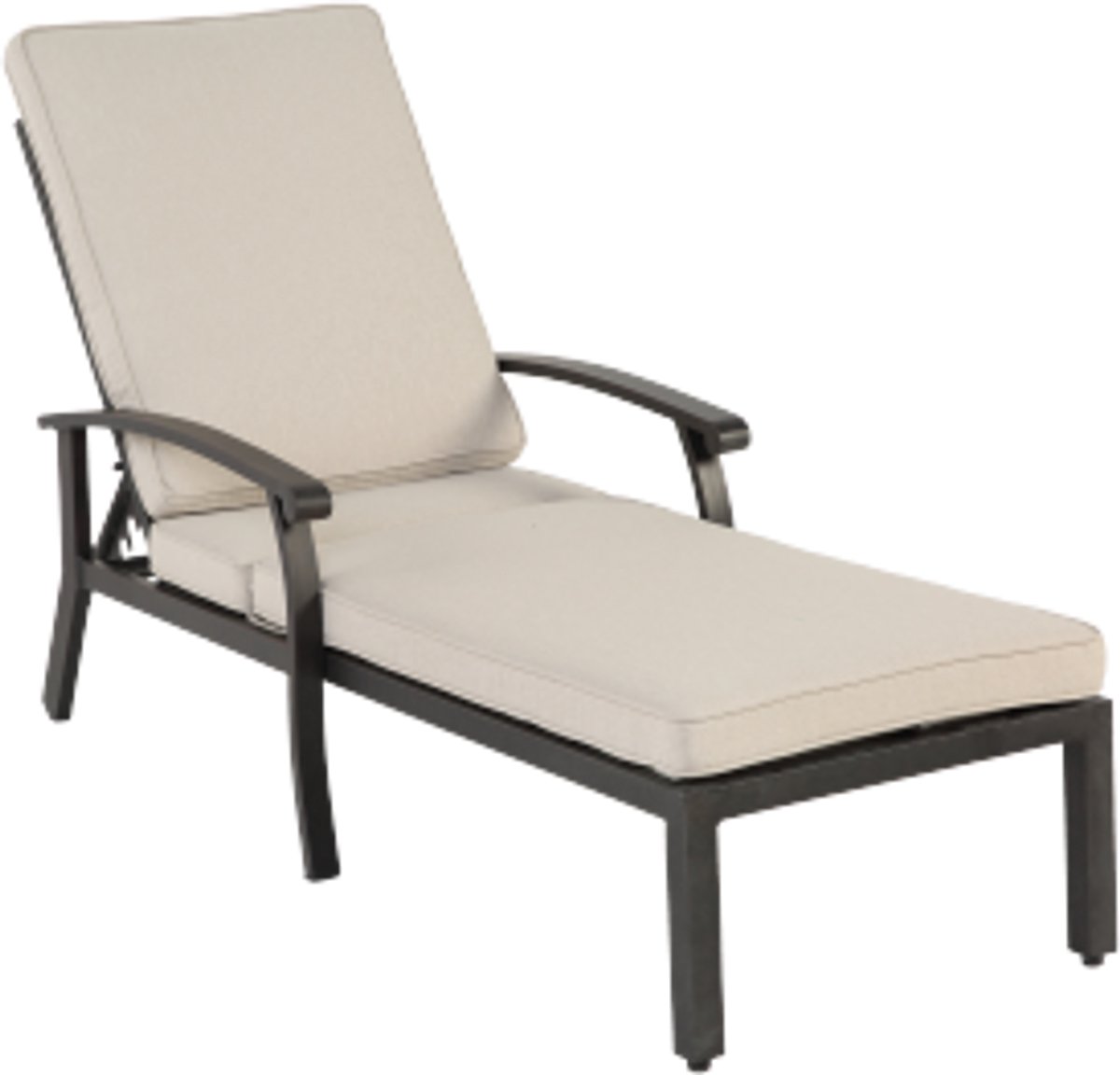 Strandligger 204×58×30-100 Cm Loungestoel Zwembadligger Beige Aluminium Met Kussens Rostvr