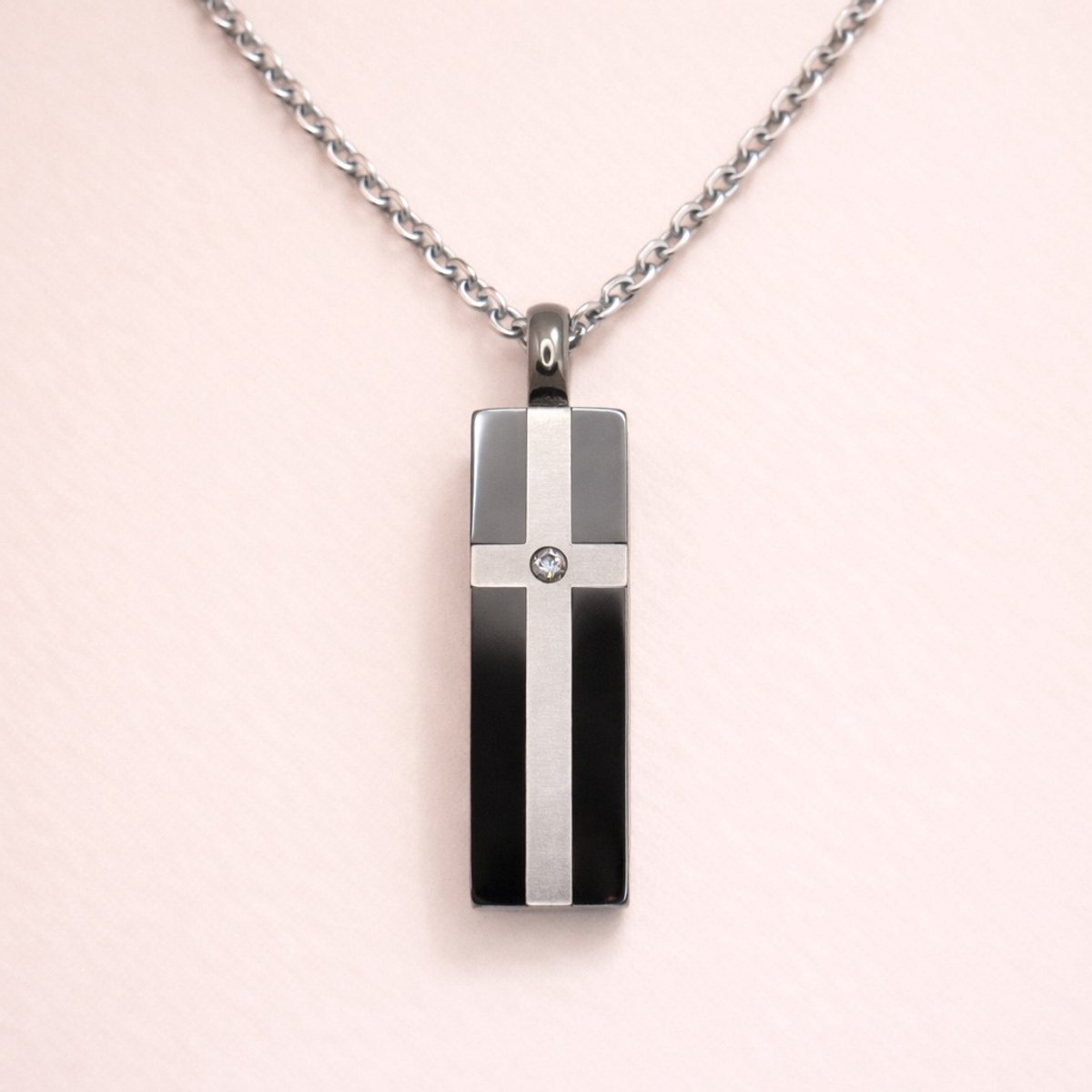 Assieraad - Ashanger met ketting en vulsetje - Mini urn - Staafje - Kruis - Zilverkleurig