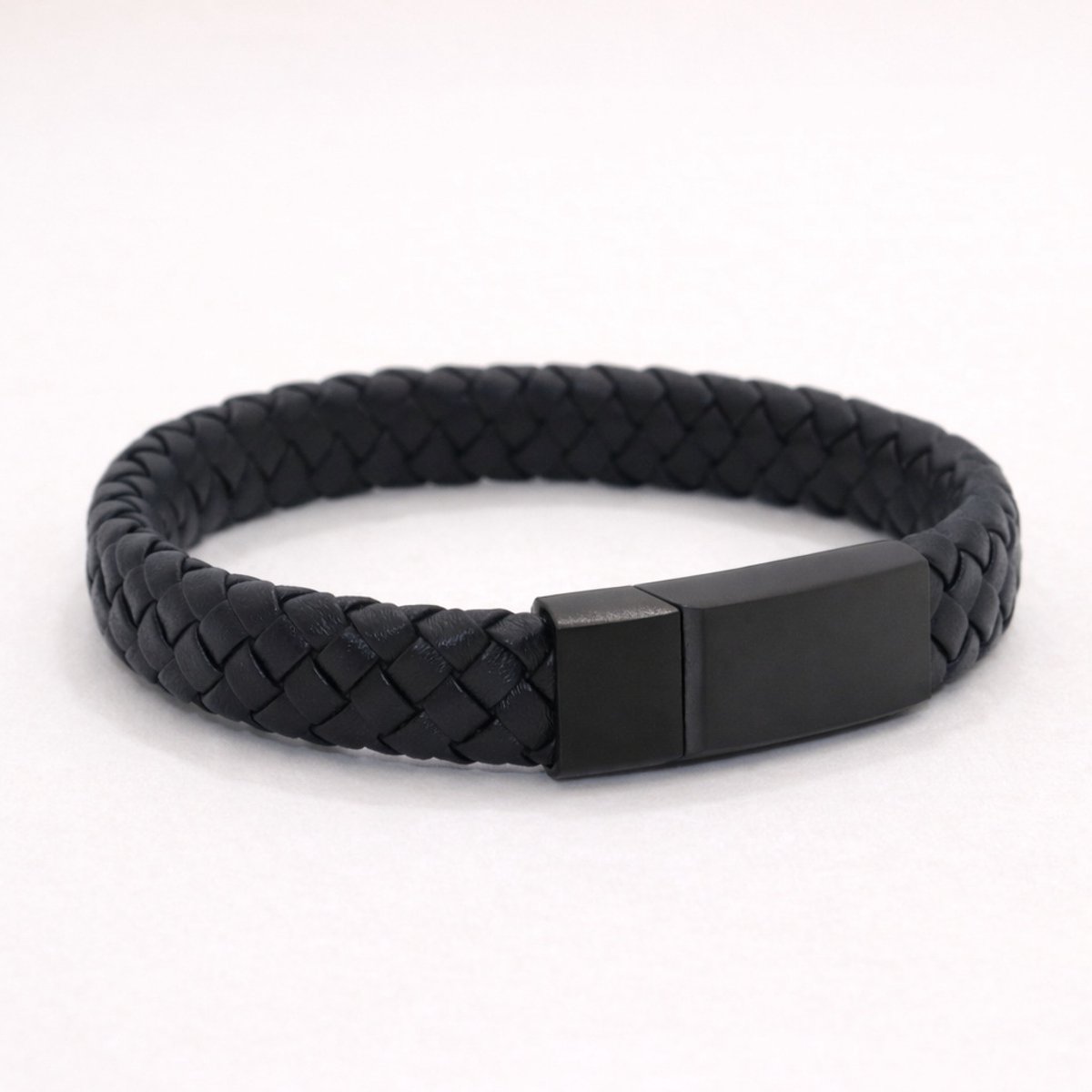 Assieraad - Asarmband met vulsetje - Mini urn - Lederen armband - Leer - Zwart - Matte zwa