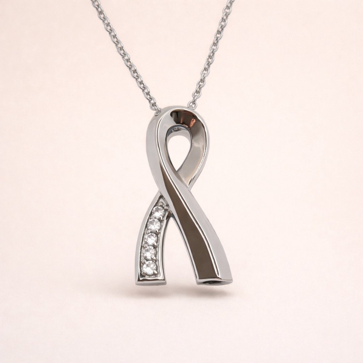 Assieraad - Ashanger met ketting en vulsetje - Mini urn - Lintje - Zirkonia - Zilverkleurig