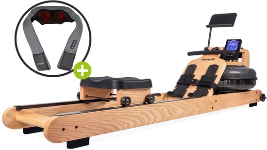 VirtuFit Elite Water Resistance Houten Roeitrainer - Hout/Oak - Bruin - Berkenhout - Natuurlijk Weerstandssysteem - Gemaakt van Duurzame en Natuurlijke Materialen - Met Recovery Test - Roeimachine - Roeitrainer Waterweerstand - Roeitrainers