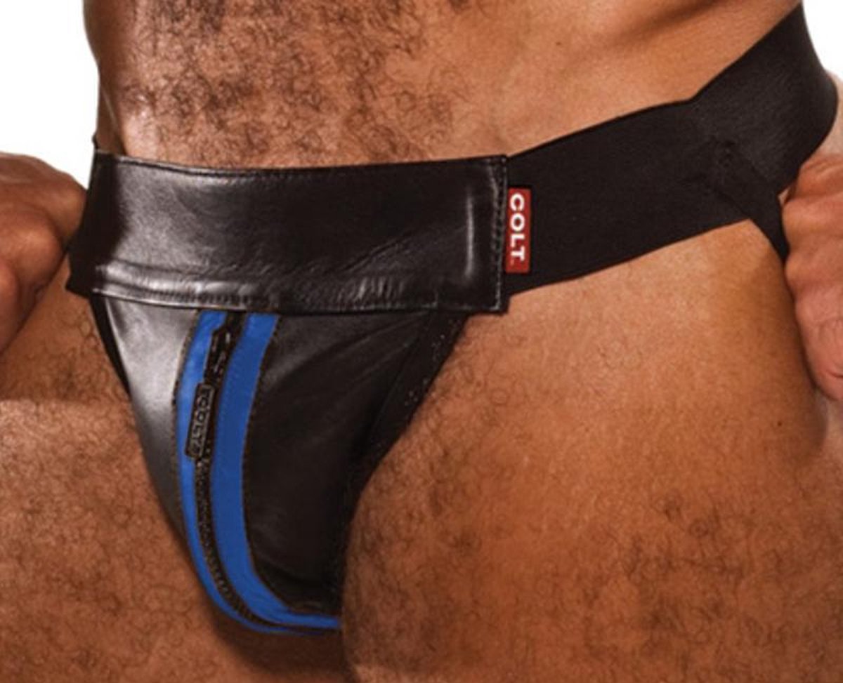 Colt Leather Zip Jock - Blue