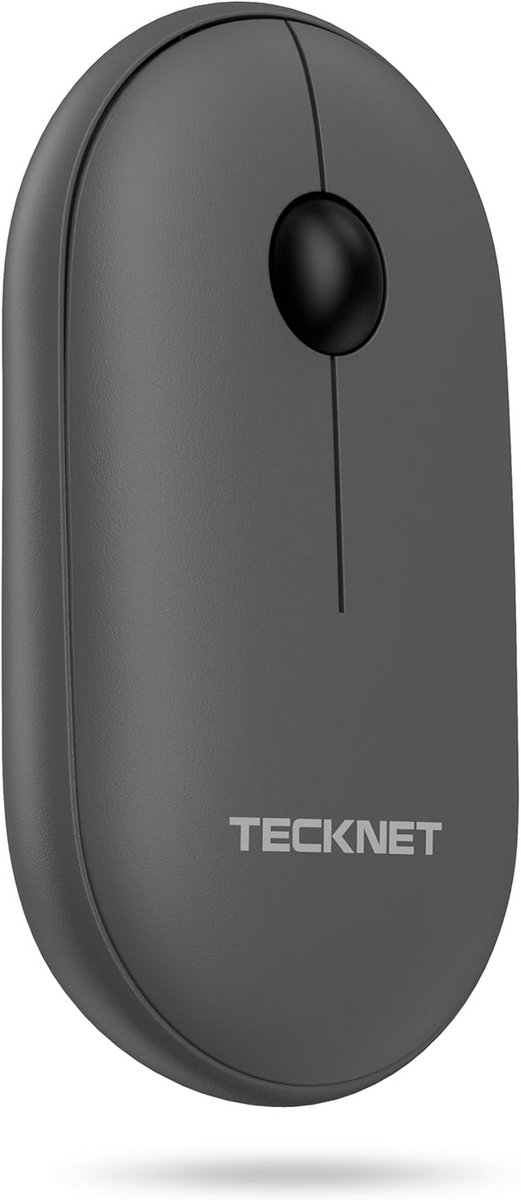 Bluetooth-muis met 2 modi (3.0/5.0 + 2,4 GHz) - draadloos voor pc, Chromebook, Mac - grijs