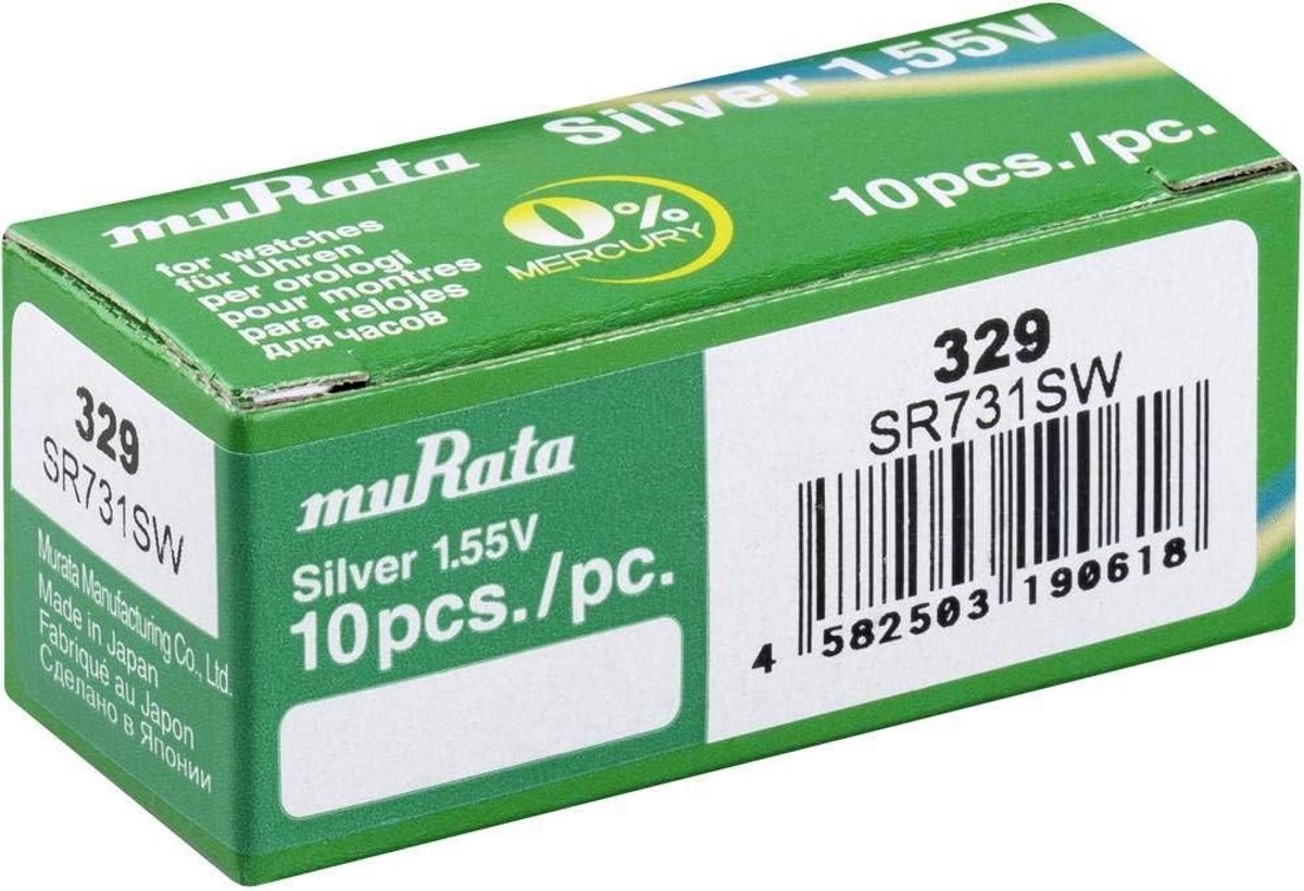 Zilveroxide Knoopcel Batterij 329 1,55V 39 mAh 10 Stuks