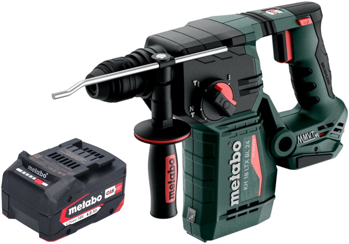 Metabo KH 18 LTX BL 24 accuboormachine 18 V 2,2 J SDS Plus Brushless + 1x accu 4,0 Ah - zonder oplader