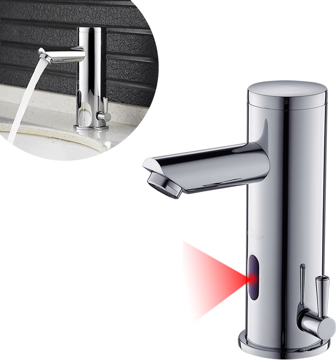 Lonheo max Wastafelkraan - Automatische Infrarood Wastafelkraan met Sensor - Waterbesparend - Non-Contact Infrarood Wastafelkraan - Chroom