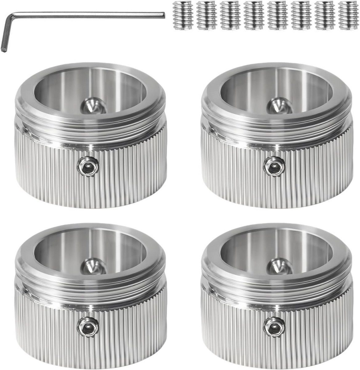 4 Stuks Radiatorknoppen Adapters voor Verwarmingssysteem - RVS 304 Met Inbussleutel