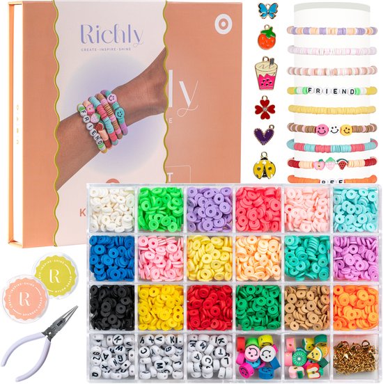 Ensemble de perles - Perles de cristal - Kit de Hobby pour la fabrication de Bijoux - 6mm - Kit pour la fabrication de Bijoux - Hobby - Adultes et Enfants et Filles - Perles - Breloques