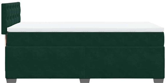 vidaXL - Sommier tapissier - avec - matelas - velours - vert foncé - 90x190 - cm