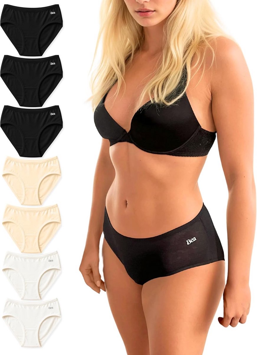 7-pack Mid Waist Bamboo Brief Damesondergoed, Multicolour, Maat XS