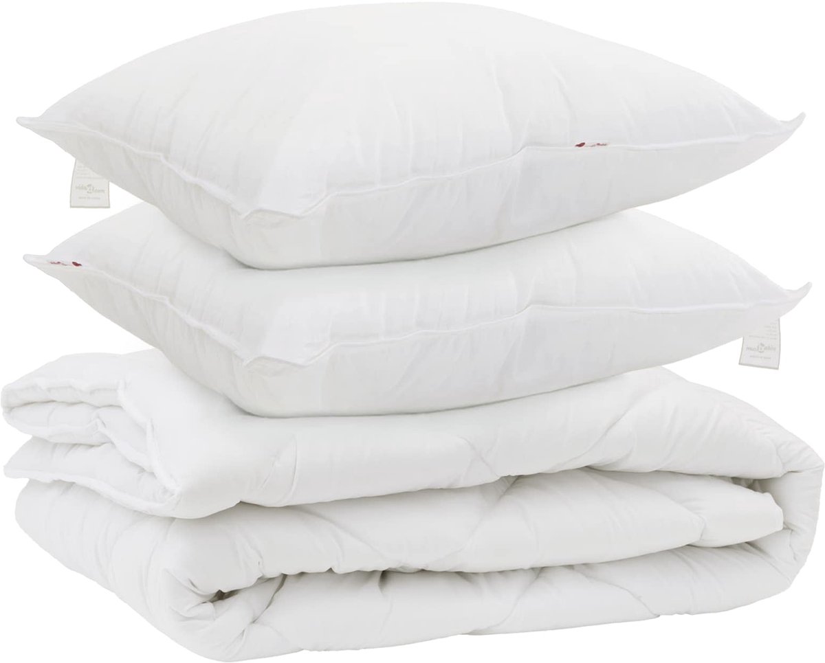 vidaXL - Duvet - voor - Alle - Seizoenen - met - kussen - 3 - pcs - Wit - Microvezel
