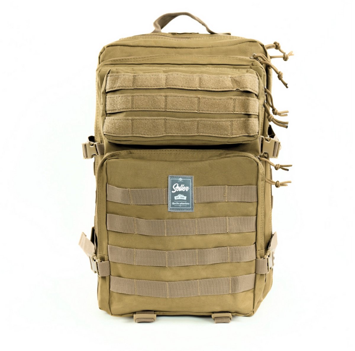 Solier SV21 Harden tactische rugzak 49 liter – robuuste outdoor- en trekkingrugzak met MOLLE-systeem, khaki