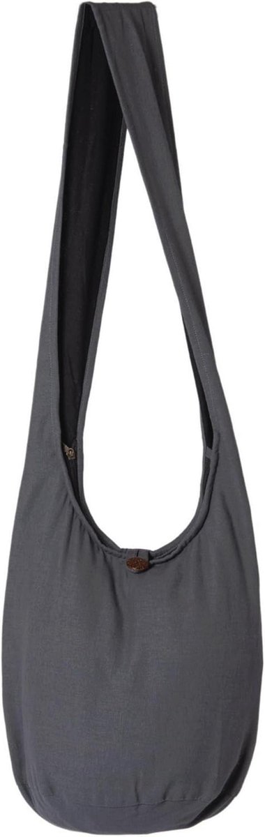 Grote katoenen schoudertas voor dames en heren – Duurzame crossbodytas met ritssluiting en extra binnenvak in 2 maten