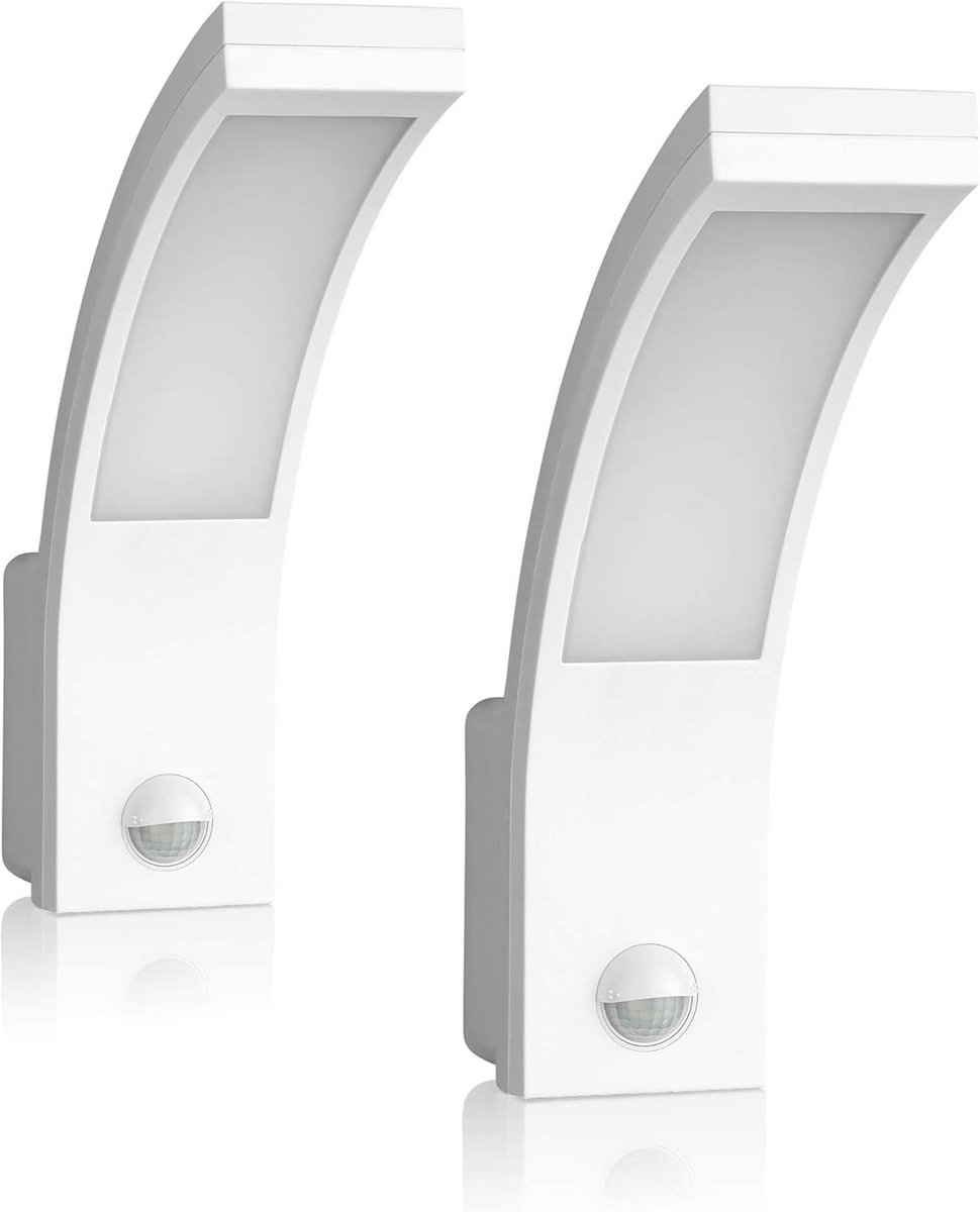 LED Buitenlamp met Bewegingssensor Set van 2 - Wandlamp IP65, 1000lm, Koel Wit 5800K, 230V Verlichting voor Buiten