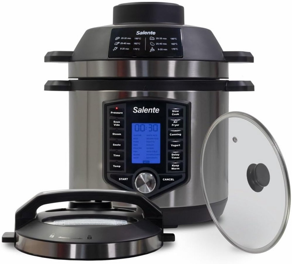 Multifunctionele Elektrische Pan met Airfryer, Snelkookpan en Slowcooker 6 Liter
