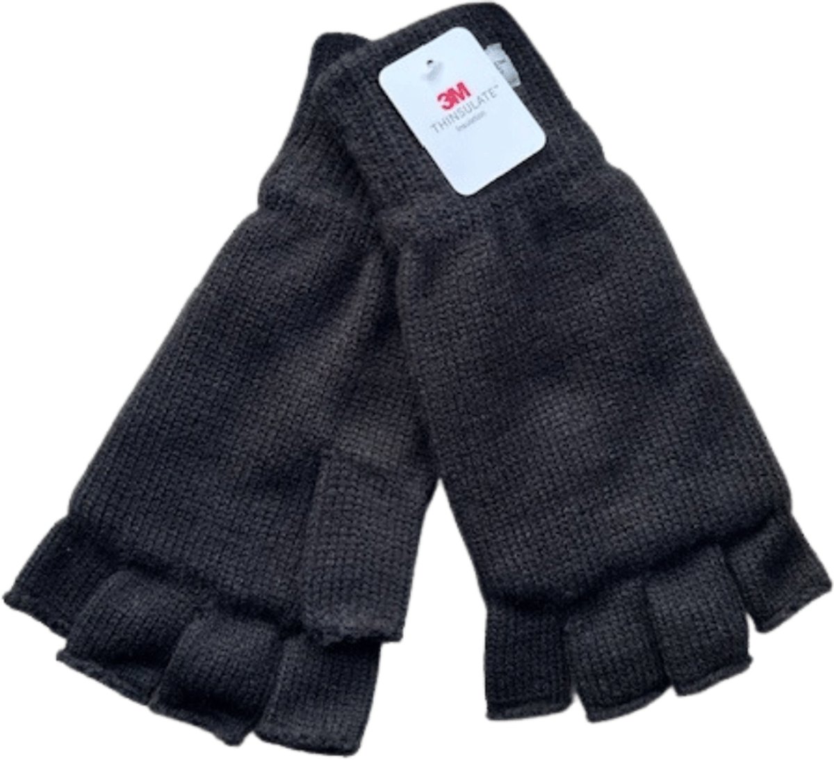 Vingerloze handschoenen - Heren handschoenen - Handschoenen zonder toppen - Thinsulate - Zwart - One size