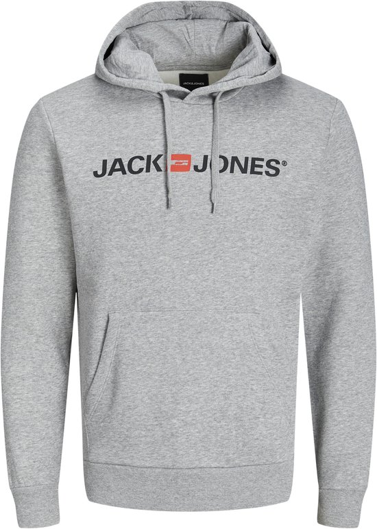 Jack and Jones Hoodie Grijs Avec Logo Et Poche Kangourou Regular Fit - XXL