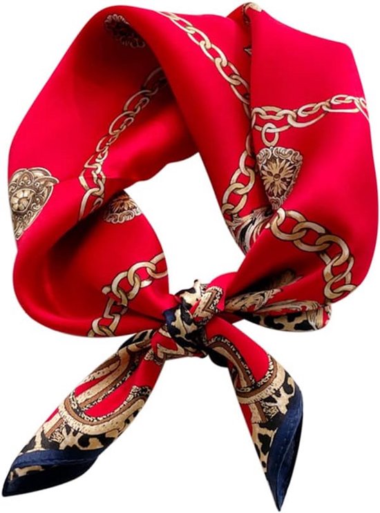 COMNICO Hoofddoek satijnen haarsjaal voor dames, halsdoek, vierkant als zijde, bandana, haarwikkel, sjaal om te slapen (70 cm), wit, One size