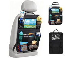 IMPERATORIS® Autostoel Organizer - Bescherming Achterkant Stoel - Met Tablet Houder en Opbergvakken - Voor Kinderen en Reizen - Waterafstotend - 1 Stuk - Zwart - 10 compartimenten - 5D x 5W x 2H