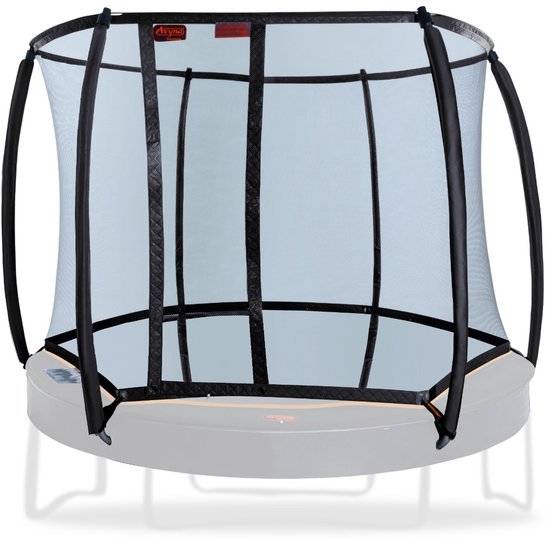 Avyna trampoline veiligheidsnet rond Ø245 (08) - Zwart - Gebogen palen - Royal Class
