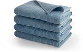 DoubleLife Handdoeken XL 70x140 cm - Set van 4 - 100% Katoen, waarvan 50% Gerecyclede Katoen - GRS Gecertificeerd - Cashmere Blue