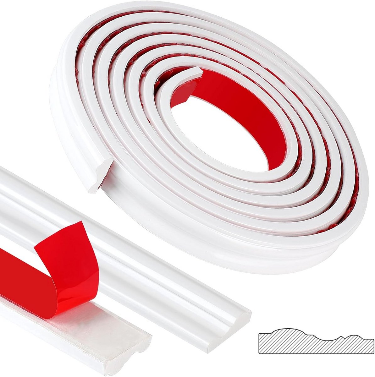 3 meter zelfklevende glanzende wandlijst, 32 mm breed voor decoratie, spiegels, fotolijste