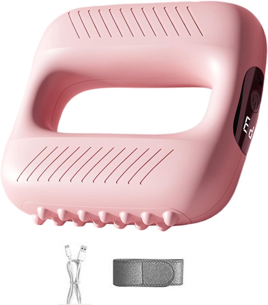 Fascia-massager -Elektrische fascia-massagering – Full body fascia-ring - Vijf instelbare snelheden - Elektrische spiermassager - Lichaamsmassager - Spiermassager voor rug, taille en benen - Roze