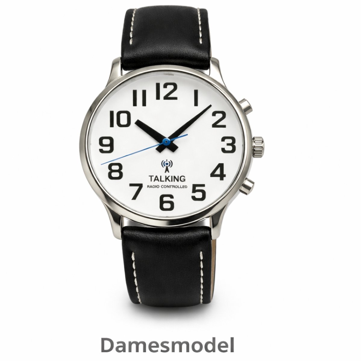 Nederlands sprekend horloge – Radio-gestuurd – leren band- dames