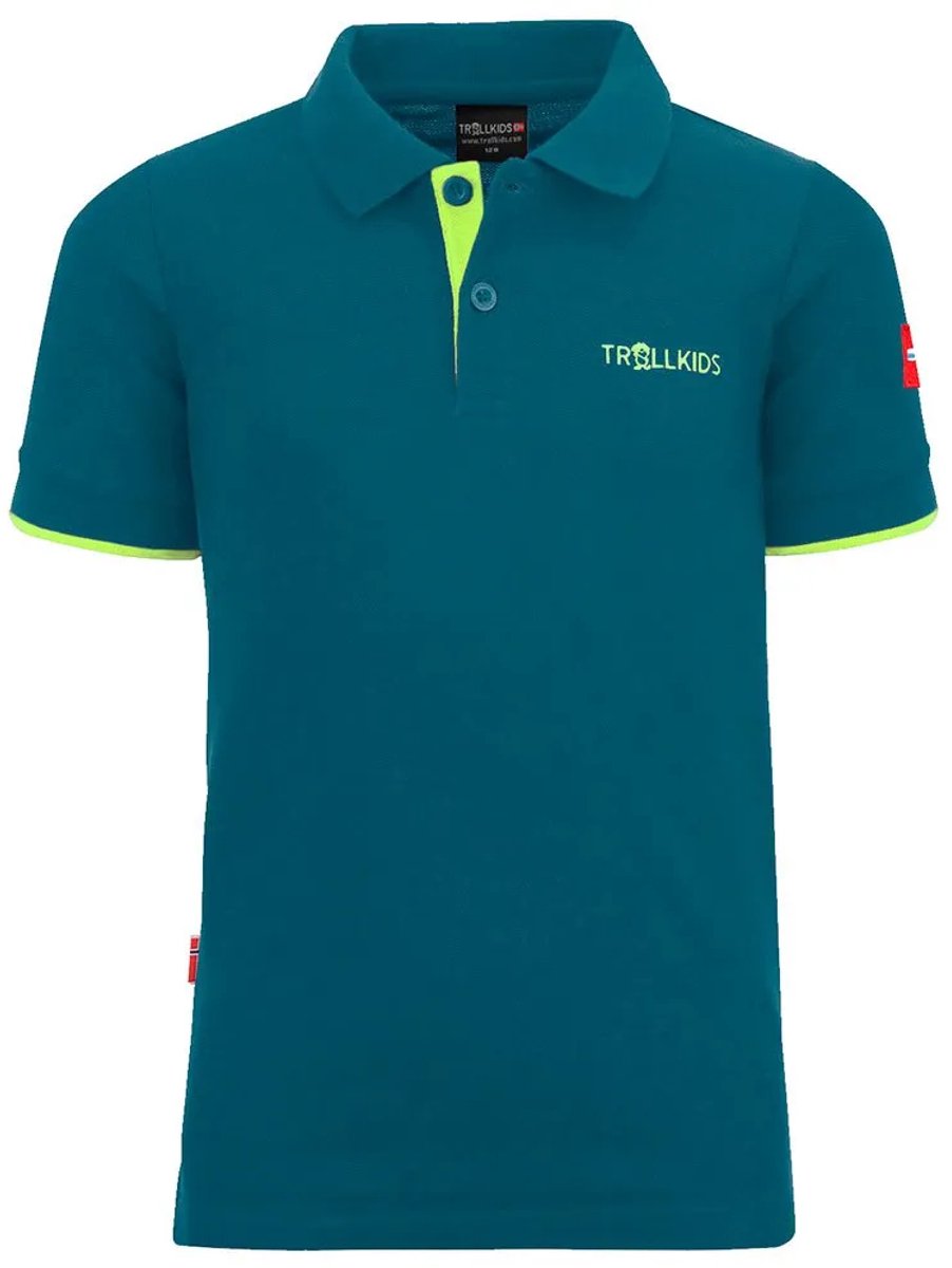 Trollkids Bergen Xt Korte Mouw Poloshirt Blauw 104 cm Kinderen