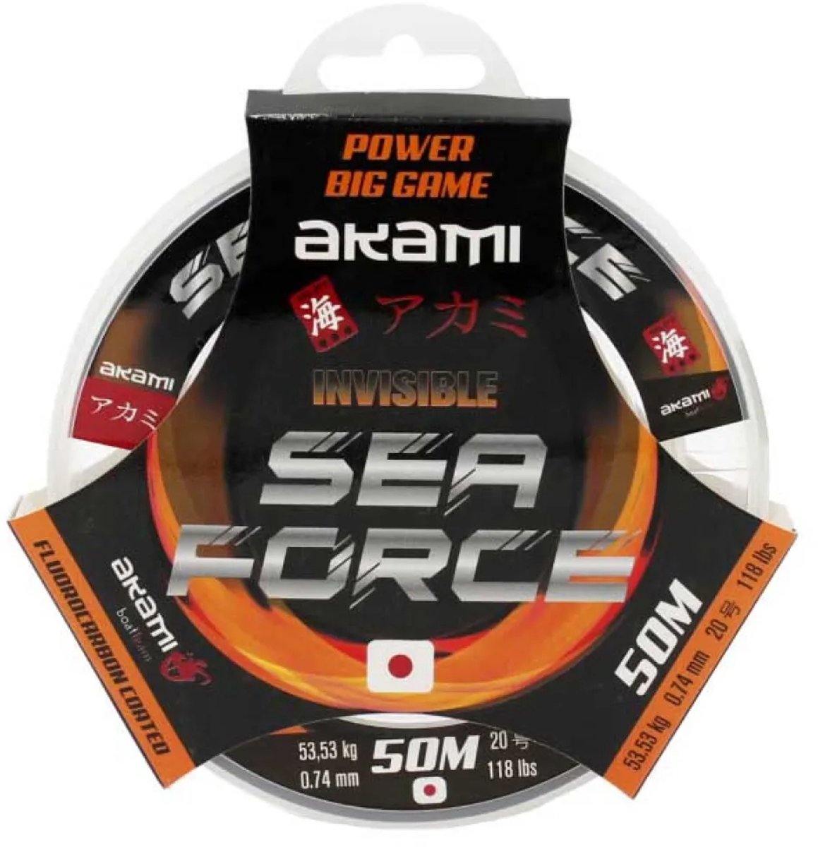 Akami Sea Force Fcc Flurocarbon 50 M Transparant 0.810 mm