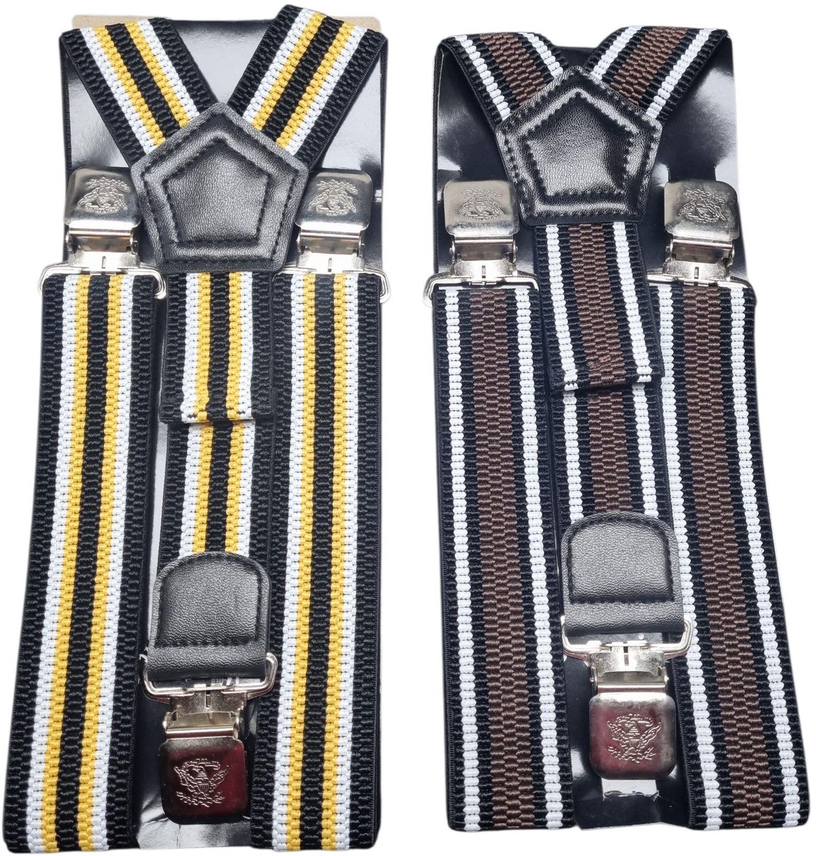Duo Pack Bretels diversen kleuren Met 3 stevige Clips Die niet los schieten