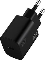 20w usb C power adapter - Oplader met usb C poort - Power delivery - Voor 20 watt snelladen van smartphone, tablet met usb C poort - Klein - Zwart